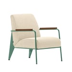 Vitra - Fauteuil de Salon, Walnut, Prouvé Blé Vert, Fabric Cat. F100 Nubia Col. 02 Cream/Perle - Nojatuolit - Jean Prouvé - Beige - Metalli/Puu/Vaahto