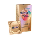 Durex - Préservatifs Nude Extra Lubrifiant 10 pièces