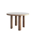 Friends & Founders - Quarter Table Round 120 White Laminate Natural Oak - Spisebord - Ida Linea Hildebrand - Hvit - Tre