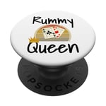 Funny Rummy Queen Card Game Winner Mom Mother Grandmother PopSockets Adhesive PopGrip