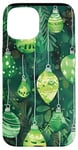 Coque pour iPhone 15 Vert Aquarelle Ethnique Lumières de Noël Motif Décor