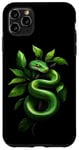 Coque pour iPhone 11 Pro Max Amoureux Drôles De Python D'arbre Vert, Serpents, Reptiles