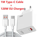 Câble USB de type C à charge rapide,chargeurs de téléphone portable pour Huawei,Samsung,Xiaomi,écouteurs,QC3.0 - Type EU charger and cable