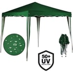 Tonnelle tente de jardin Capri 3x3 m pavillon chapiteau réception pliable vert + Sac de transport