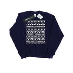 Disney Dam/Damer Mickey Och Minnie Jul Fair Isle Tröja Navy Blue M