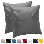 Dreamzie Taie Oreiller 50x50 cm (Lot de 2) 100% Coton Jersey 150 GSM - Anthracite - Taie d'oreiller 50 x 50 Coton - Housse de Coussin Résistant et Hypoallergénique pour Oreiller