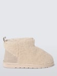 John Lewis Sheepskin Cropped Curly Slipper Boots, Cream