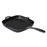 Denby - Halo Black Cast Iron Griddle Pan 25cm - Oven Safe, For All Hob Types, Induction, Gas, Electric, Non Stick