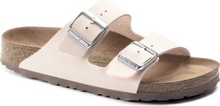 Birkenstock Women's Arizona Vegan Birko-Flor Nubuck Regular Light Rose, 40