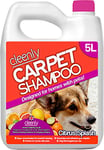 Cleenly Pet Carpet Shampoo Cleaner Solution 5L - Citrus Splash Fragrance - Safe for All Carpet Cleaning Machines, Effectively Removes Dog, Cat, Pet Odours, Urine/Wee Smells,