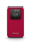 Emporia - JOY LTE - Big Button 4G FLIP Mobile Phone, ideal for the elderly - Unlocked, Large 2.8" screen, external screen, 2MP cameraRed