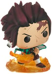 Funko Pop! Animation: Demon Slayer - Tanjiro Kamado with Ch - Brille dans Le Noir- Figurine en Vinyle à Collectionner - Idée de Cadeau - Produits Officiels - Jouets pour Les Enfants et Adultes