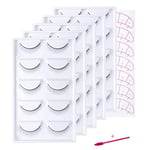 25 Pairs Training Lashes for Eyelash Extensions Practice Lashes Strips Self Adhesive Lash Extension with 7 Pairs Eye Patches（Training Lashes）