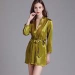 Robe De Chambre Femme Sexy,Robe Sexy Chemise De Nuit Femme Dentelle Col en V sous-Vêtements Chemise De Nuit Printemps Et Été sous-Vêtements en Soie Home Wear Vêtements De Nuit Lingerie Kimono Ro