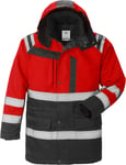 Fristads Høy synlighet vinterparkas cl 3 4042 PP Hi-Vis Rød / Svart XS