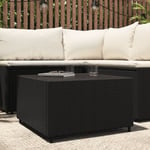 Maisonchic - Table basse Table de salon Bout de canapé de jardin Carré Noir 50x50x30 cm Résine tressée 78931