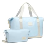 imiomo Sac de Sport de Voyage – Sacs de Week-End pour Femme, Grand Sac fourre-Tout de Nuit, Sac de Sport à bandoulière pour hôpital, Bleu Glace, Sac de Voyage