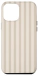 Coque pour iPhone 12 Pro Max Joli motif rayé neutre beige clair lignes verticales