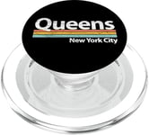 Queens New York City - NYC - Retro Stripes - Classic PopSockets PopGrip pour MagSafe