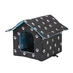 Niche pour Chat Niche d'intérieur pour Chien Pliable Amovible Lit de Couchage avec Coussin pour Animal Domestique-Nid Chats,Hamsters,Lapin Toutes Saisons Niche Extérieur Imperméable