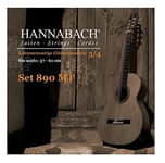 Cordes de guitare classique Hannabach Série 890 MT pour guitare d'enfant 3/4 Diapason : 57-61cm - Mi6 filé - 8906MT 3/4