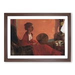 Big Box Art Madame Camus by Edgar Degas Framed Wall Art Picture Print Ready to Hang, Walnut A2 (62 x 45 cm)