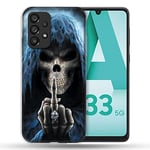 Coque pour Samsung Galaxy A33 5G Tete de Mort Doigt