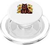 Sunflowers York Chocolate Cat PopSockets PopGrip for MagSafe