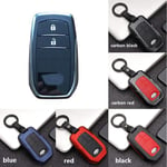 BTOEFE Car Key Case Cover Fob Keyring,For Toyota Camry CHR Prius Corolla RAV4 Prado Auris Corolla Verso Plastic shell protect Smart Key-B_carbon black