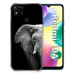 Coque pour Xiaomi Redmi 10A Animal Elephant Noir