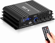 2,1 Ch Ampli,800W Amplificateur Hifi Bluetooth 5.0,40W X 2 +50W Caisson De Basses Passif Ampli Voiture Home Cinema Amplificateur De Son Avec Tf/Usb Récepteur De 110-240V À 12V