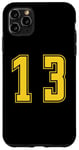 Coque pour iPhone 11 Pro Max Jaune Numéro 13 Équipe Junior Sports Uniforme Numéroté