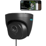 4K 8MP Caméra Surveillance Extérieure PoE Dôme, Détection de Personne/Véhicule, Support Audio, Vision Nocturne ir, Etanche IP66, Time Lapse, Noir