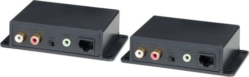 Signalforstærker til analog lyd via Cat5e, 600m, 20 - 20000Hz, 3,5mm,
