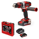 Einhell Power X-Change 48Nm Cordless Drill Driver With 2 x Batteries And Charger - 18V, 3-in-1 Combi Drill, Hammer Drill And Screwdriver - TE-CD 18/48 Li-i High Power Drill Driver Set