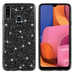 Samsung Glitter Galaxy A20s kuoret - Musta