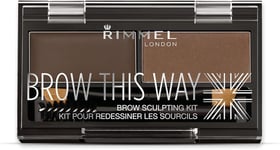 Rimmel London Brow This Way Eyebrow Powder 1 count (Pack of 1), Dark Brown 