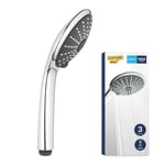 GROHE Vitalio Joy 110 - Hand Shower 11 cm with 3 Spray Options (Rain, Massage, SmartRain), Anti-Limescale System, Universal Mounting System, Water Saving 9.5 l/min Flow Limiter, Chrome, 27319000