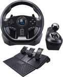 Volant De Course Gs850-X Avec Levier De Vitesse Manuel, 3 Pédales, Palettes De Changement De Vitesse Et Vibration Pour Xbox Serie X/S, Ps4, Xbox One, Pc (Programmable Pour Tous Les Jeux)