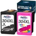 Paeolos 304XL Remanufactured Ink Cartridge Replacement for HP 304XL Ink Cartridges for HP Envy 5010 5020 5030 5032 Deskjet 2620 2622 2630 2632 2633 2634 3720 3730 3733 3735 3750 3760 Black,Tri-Colour