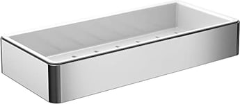 Emco Loft Soap Basket 220 x 34 x 101 mm Chrome/White, Die-cast zinc, Wandkorb