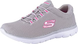 Skechers Summits Sneaker Femme, Gray Mesh Hot Pink Trim, 38.5