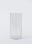 John Lewis Crackle Glass Column Vase, H23.5cm, Clear