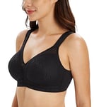 Lemorosy Soutien-Gorge Minimiseur Femme Grandes Tailles Confort Bonnets emboîtants sans Armatures réducteur de Fort portrine Noir FR105E