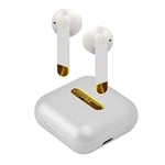 JAZ Hoox True Wireless Stereo Pearl White Earphones, TWS Wireless, pack de charge de 400 mAh, jusqu'à 4 heures de musique et d'appels, fonction mono avec technologie Dual Leader