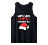 Guess What Santa's Bringing Christmas Hat Gender Reveal Tank Top