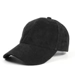 MIBQM Unisexe Casquette de Baseball en Velours côtelé Automne/Hiver pour Homme-Noir