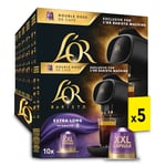 L'OR - Capsules XXL - Lungo Profondo - Intensité 8 - Compatibilité Exclusive L'OR BARISTA® - 5 lots de 10 capsules aluminium