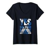 Womens Retro Scottish Fan Scotland Flag Yes Sir I can Boogie V-Neck T-Shirt