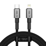 Tech-Protect Ultraboost DNA PD 27W/3A Lightning til USB-C-Kabel 2m - Svart / Mørkegrå